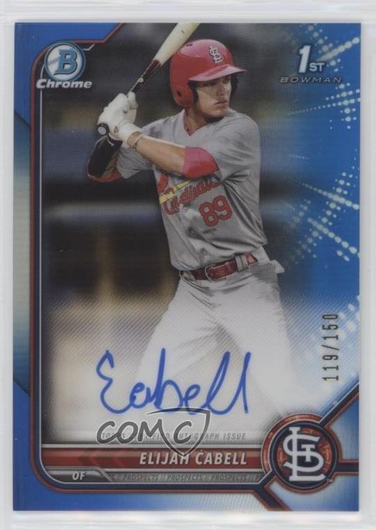 2022 Bowman Chrome Prospect Blue Refractor /150 Elijah Cabell #CPA-EC Auto 4t6