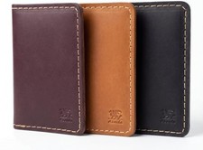 Men Genuine Leather Cow Crazy Horse Hand Made Dollar Size Pocket Wallet.