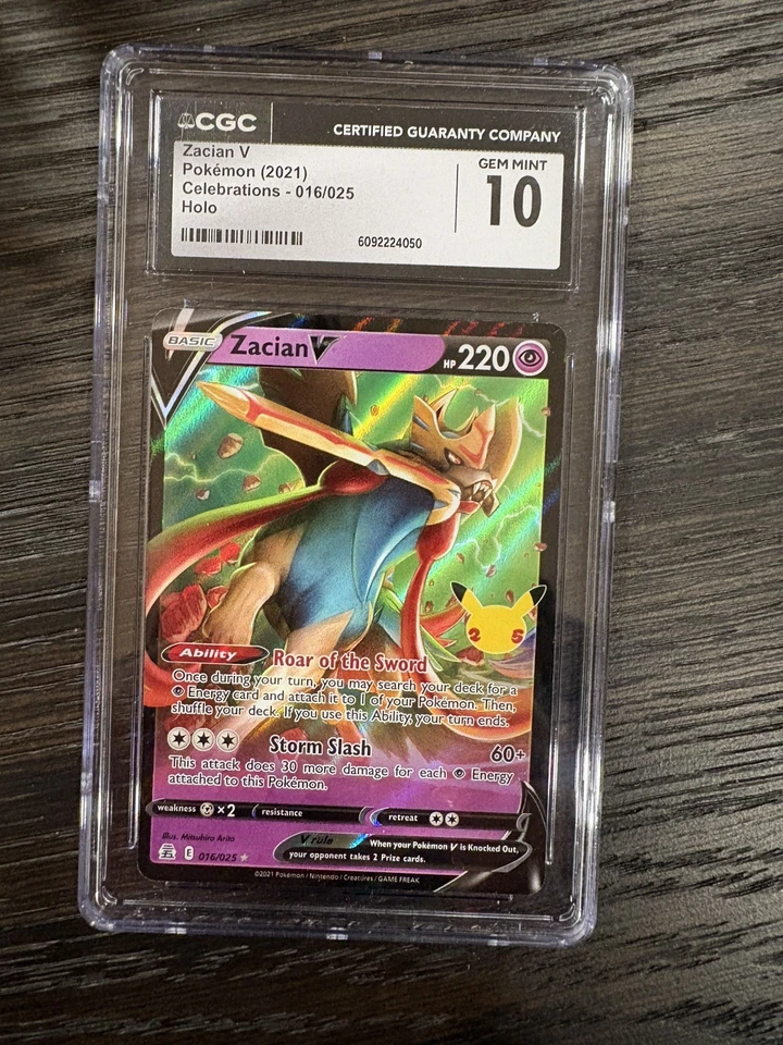 Zacian V - CGC 10 GEM MINT– PERFECT CELEBRATIONS HIT  - Image 2 of 3