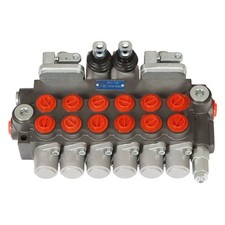 Hydraulic Backhoe Directional Control Valve 11GPM 6 Spool With 2 Joysticks