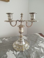 SUPERBE CHANDELIER STYLE LOUIS XV EN BRONZE ARGENTÉ  XIXEME A 2 BRAS DE LUMIÈRE 