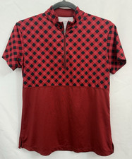 Lady PinSeeker Red Plaid Quarter Zip Pullover...