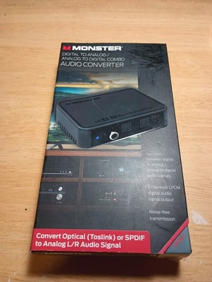 Monster Digital/Analog Audio Converter   Optical SPDIF or Toslink (New In Box)
