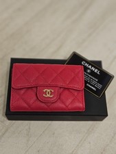 Chanel Classic Flap Card Holder Wallet Caviar Gold HW Authentic