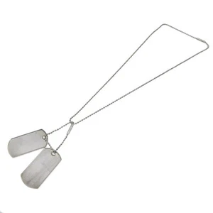Collier GUCCI Dog Tag Sv925 plaque argent accessoires femme fabriqué en Italie