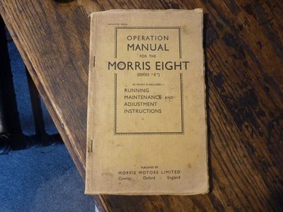 VINTAGE BEDIENUNGSANLEITUNG FÜR MORRIS EIGHT SERIE E GUTER ZUSTAND OLDTIMER
