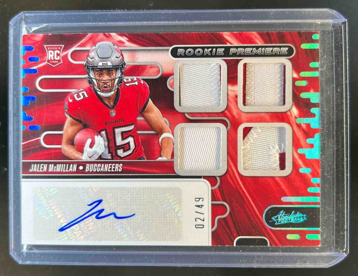 Jalen McMillan Panini Absolute Rookie Premiere Materials Autographs #RPMAJMN Spectrum