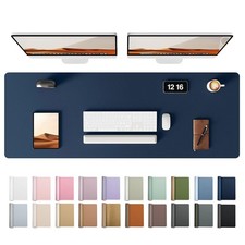 Leather Desk Pad Protector, Office Desk Mat, Large Mouse Pad, Non-Slip PU Lea...