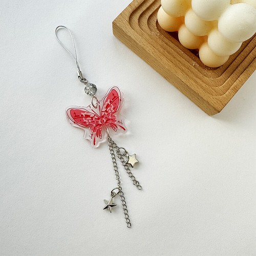 Y2k Butterfly Tassel Phone Chain Pendant Earphone Case Lanyard Strap Bag Decor - 第 8/14 張圖片