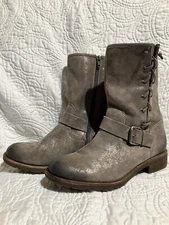 Sofft Womens Belmont Leather Side Zip Short Boots Sz 6.5. Smoke Gray