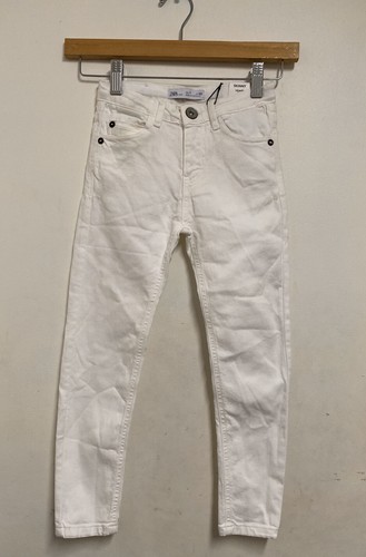 ZARA KIDS Girl White BASIC DENIM TWILL SKINNY JEANS 11 12 YEARS 4009 - Picture 2 of 6