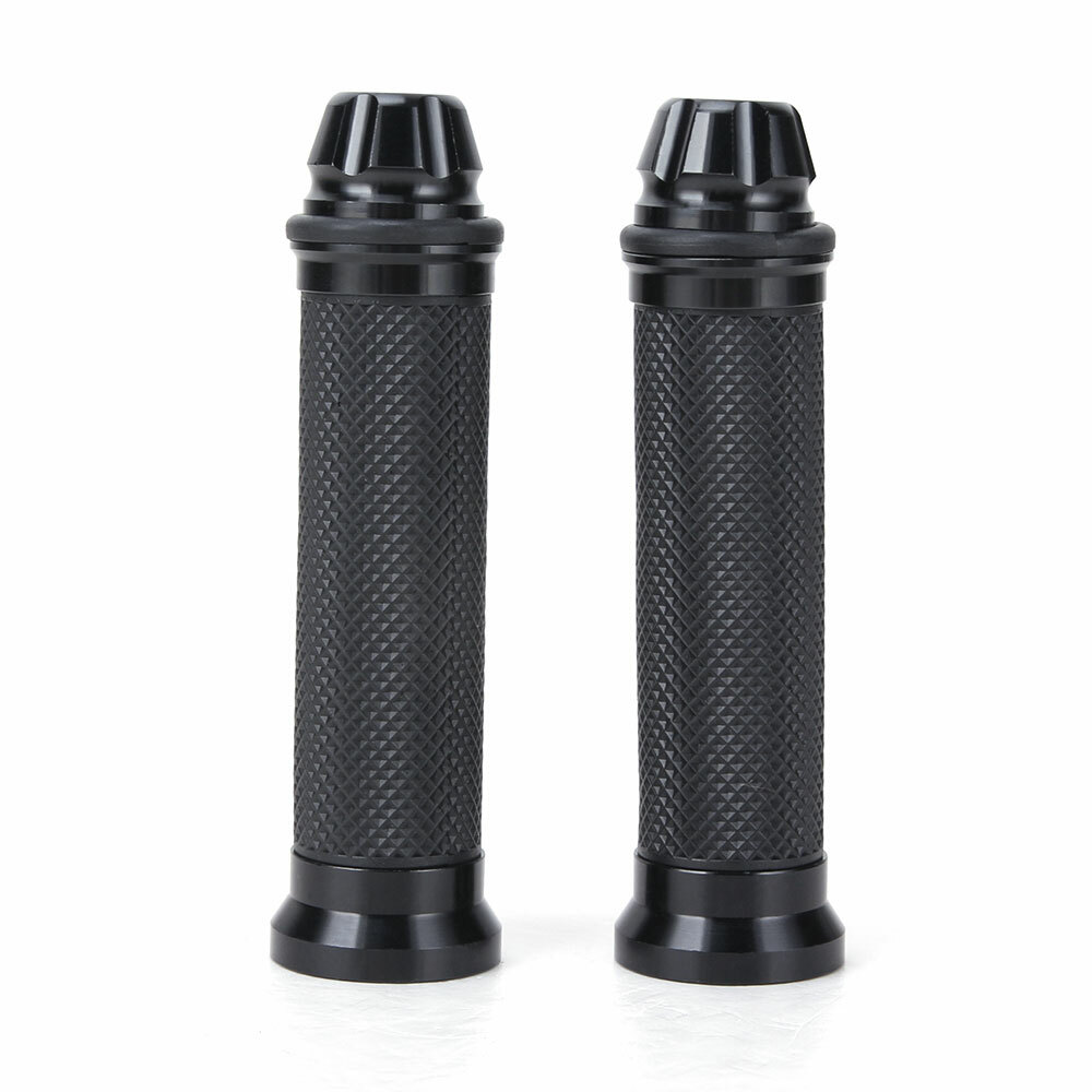 Black 7/8'' 22mm Handlebar Hand Grips Rubber Gel For Honda Suzuki Yamaha Kawasai