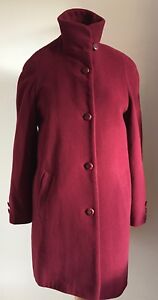 Bust Uk Wool coat Knee Soft Blend Jacket Length Preloved 38 80 Wine 12 qzvfwA