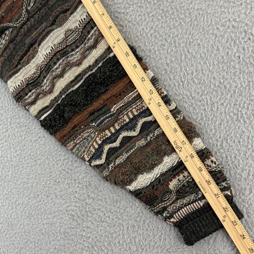VTG Florence Tricot Sweater Mens XL Earth Tones 90s Coogi Style 3D Textured Knit - Picture 8 of 10