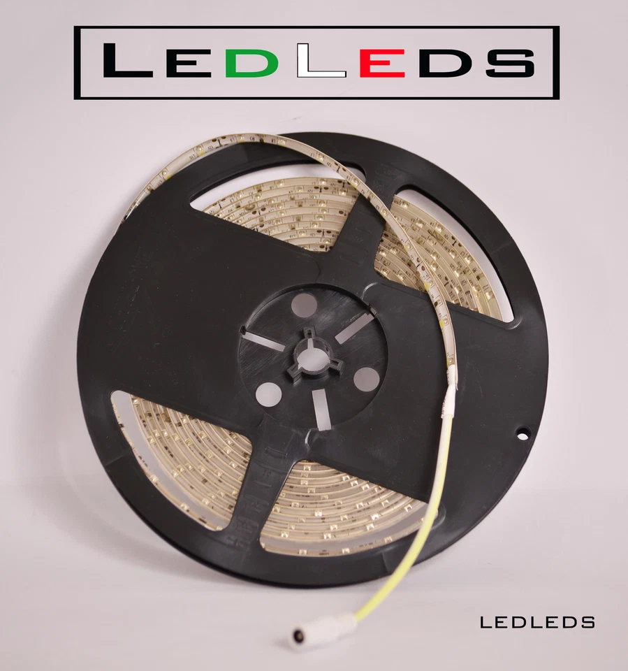 300 LED 3528 STRIP STRISCIA 5m 12V BIANCO impermeabile luce blu auto moto metri - Immagine 3 di 4