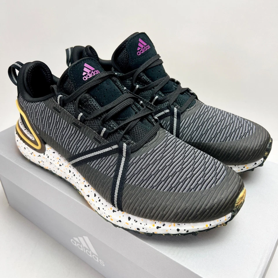 NIB DS ADIDAS Men's Golf Solarthon Black Yellow Low Top 10.5 Sneakers Shoes - Image 4 of 4