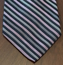Dkny Black Purple 100% Silk Men’s Neck Tie Made In USA