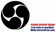 Japanese Shinto Tomoye Symbol Funny Vinyl Decal Sticker Car Window Bumper 6"