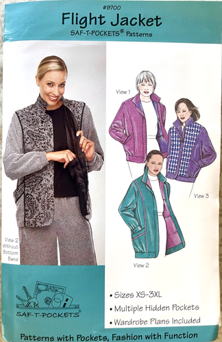 1990's Saf-T-Pockets Flight Jacket Pattern 9700 Size XS-3XL UNCUT | eBay