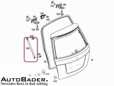 2x Gasfeder Heckklappe Heckklappendämpfer Für Mer Produktbild-Vorschau 10