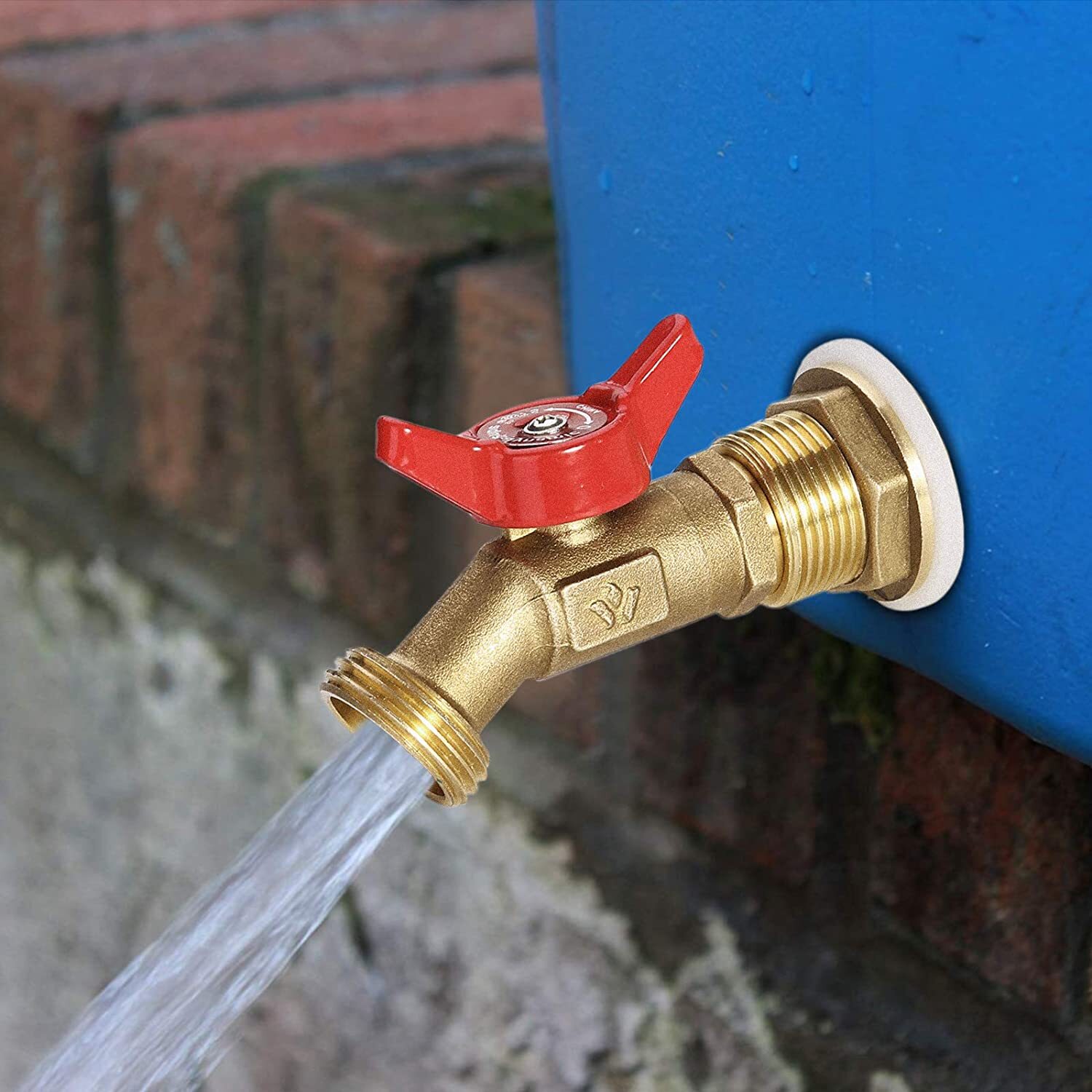 Brass Rain Barrel Spigot Quarter Turn Ball Valve Spigot with Bulkhead Fitting