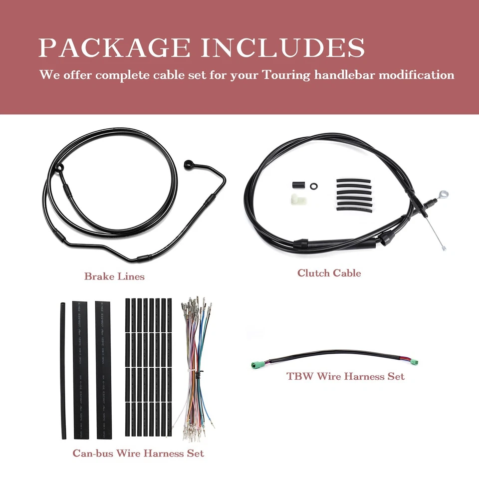 Cable de embrague de línea de freno para 08-13 Harley Street Road Glide con manillar ABS de 12" Foto 3 de 4