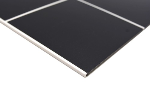 Selbstklebende Mosaikmatte Metall Schwarze Fliesenoptik mit weisser Fuge - Picture 6 of 7
