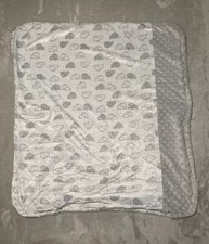 Blankets  Beyond Gray White Elephant Minky Dot Reversible Baby Blanket Lovey