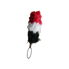 WW Glengarry Cap Feather Hackle/Army Plume Feather Hackle Red White Black 6"