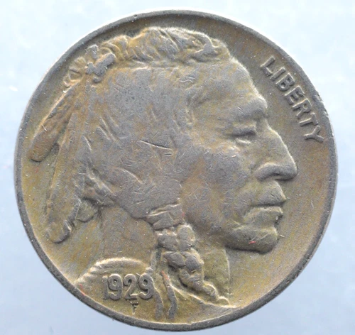 KAPPYSCOINS  W6148 1929  FULL HORN CHOICE EFXF EXTRA FINE  BUFFALO NICKEL