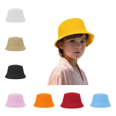 TOPTIE Kids Bucket Hat Summer Cotton Sun Hat For Unisex Outdoor Beach Hiking Fishing
