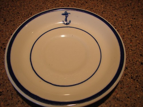 Vintage Shenango China Navy Fouled Anchor Mess Hall Plate Restaurant Ware 6 1/4" - Picture 3 of 7