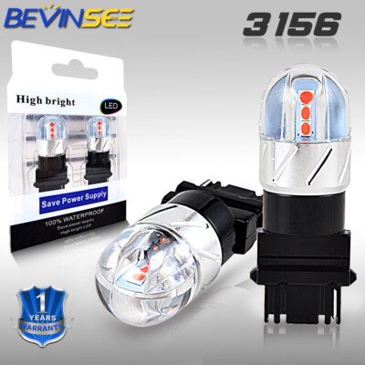 3156 LED Bulb Globe Kit 3.2W 12V Red 3156K 3456K P27W Fit For BMW ...
