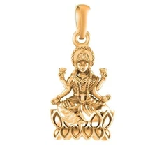 925 Sterling Silver 22k Gold Plated Goddess Laxmi Ji Pendant