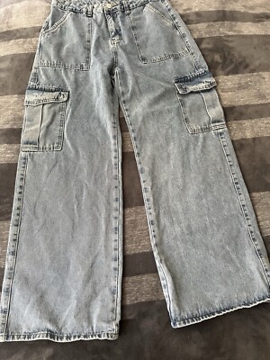 Depop Machine Jeans Inc Hollister Dark Blue Ripped Jeans NEW