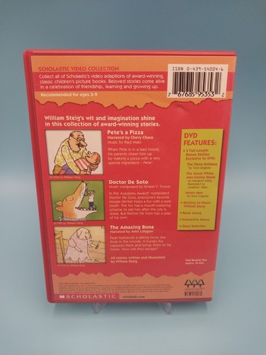 Scholastic Pete’s A Pizza Video Collection & More William Steig Stories DVD - Foto 2 di 3