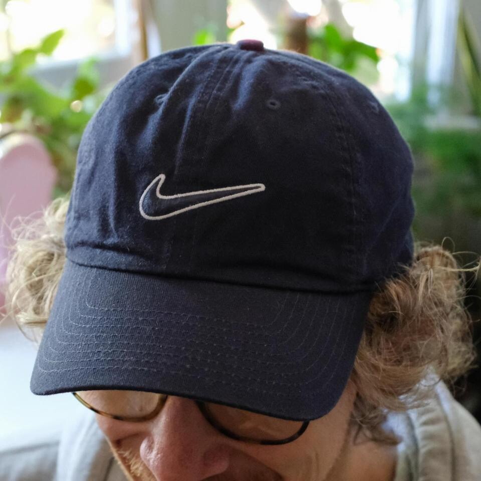 Nike Swoosh Cap Hat Blue Adjustable Skater Cap Sporty Y2K