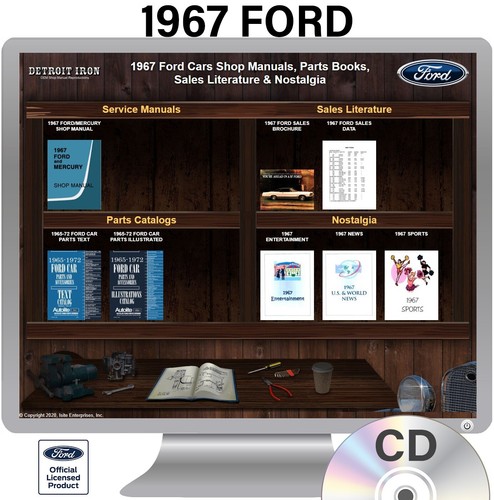 1967 Ford Shop Manual, Sales Literature & Parts Books on CD - Picture 2 of 2