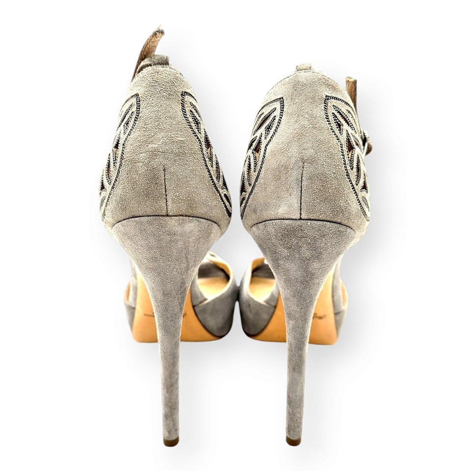 RALPH LAUREN Purple Label Collection, Grey Kidsuede Leather Pumps Heels ...