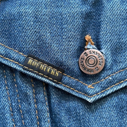Vintage 70s Sears Western Wear Mens Jean Jacket Sz Medium LG Blue Denim Trucker - Picture 13 of 15