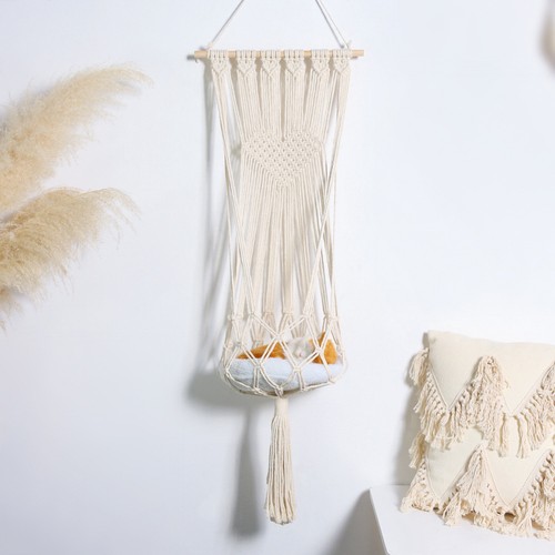 Macrame Cat Hammock Boho Style Kitty Hanging Swing Bed Pet Sleeping Bed Cat