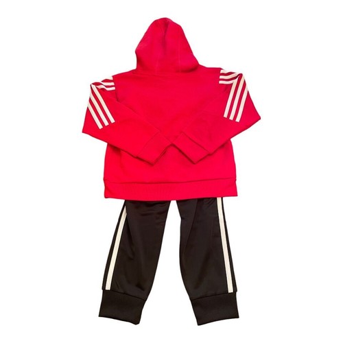 Adidas Boys Zip Up Front Tricot Black 2 pc Jacket Pants Set Youth - Picture 3 of 14