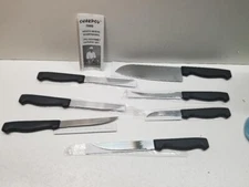 Vintage Sharpsu 2000 Stainless Steel Knives 7 Piece Gourmet Cutlery Set New