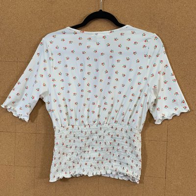 white floral peplum top