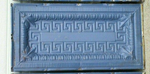 SALE Antique Art Deco Ceiling Tin Tile Greek Key Fret Egg Dart Chic Fleur De Li - Picture 2 of 11