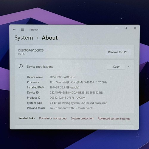 LG Gram 15Z90Q 15,6" i5-1240P 1,7 GHz 16 GB RAM 512 GB SSD - Foto 2 di 10