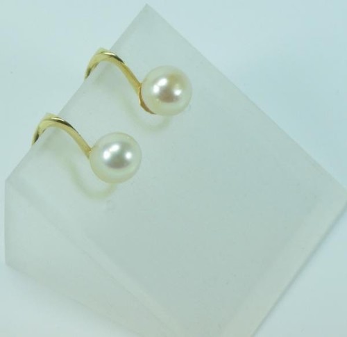 Ohrringe Ohrclips mit Perlen aus 14 Kt. 585 er Gold. - Bild 7 von 12