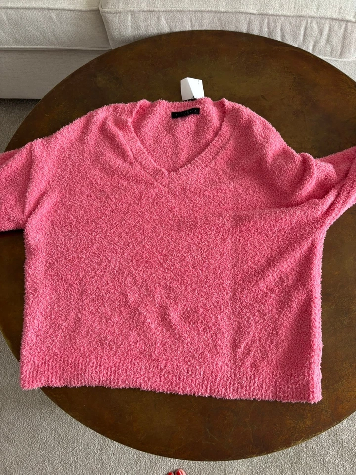 Nuevo SANCTUARY Rosa Melocotón Acogedor Suéter Mujer XL Top Difuso Nuevo con Etiquetas Foto 4 de 4