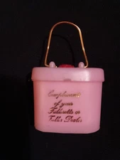 Vtg. Fuller Brush Fullerette Dealer Plastic Rain Bonnet W/ Case 60's Pink 1.5"