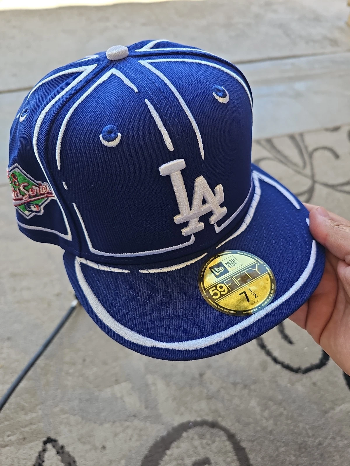 7 1/2 New Era Fitted LA Los Angeles Dodgers Joshua Vides Outline 5950 OHTANI